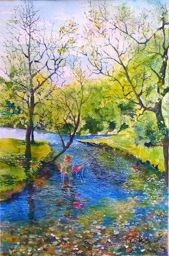 Fly Fishing
21 x14” $300..
Matted and framed in black Fly Fishing
21 x14” $300..
Matted and framed in black